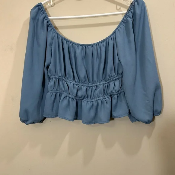 Papermoon Blue Ruffled Blouse - Picture 2 of 2